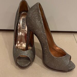 Badgley Mischka Glittering Silver Heels